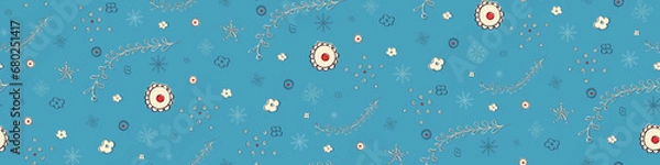 Obraz seamless pattern with abstract plant elements vector illustration