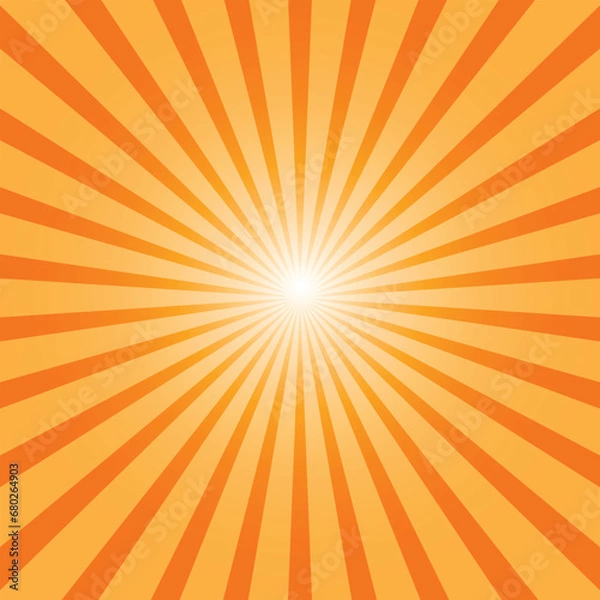 Fototapeta Sunburst background vector pattern with a sun color palette of yellow and beige in a spiral or swirled radial striped