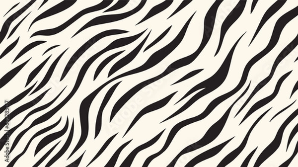 Fototapeta Vector Zebra Animal Print: Perfect Backgrounds for Wild Presentations and Animal-Themed Designs
