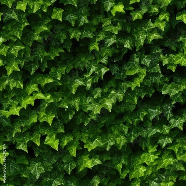 Fototapeta Lush Green Wall of Hedera Helix or Creeper Foliage, Ivy Carpet, Beautiful Natural Background, Leaf Pattern