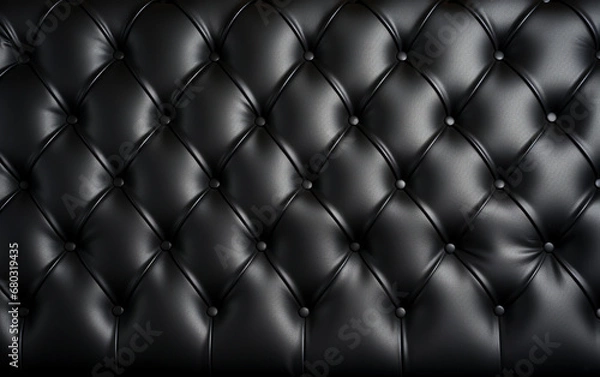 Fototapeta background texture of dark capitone genuine leather, AI Generative.