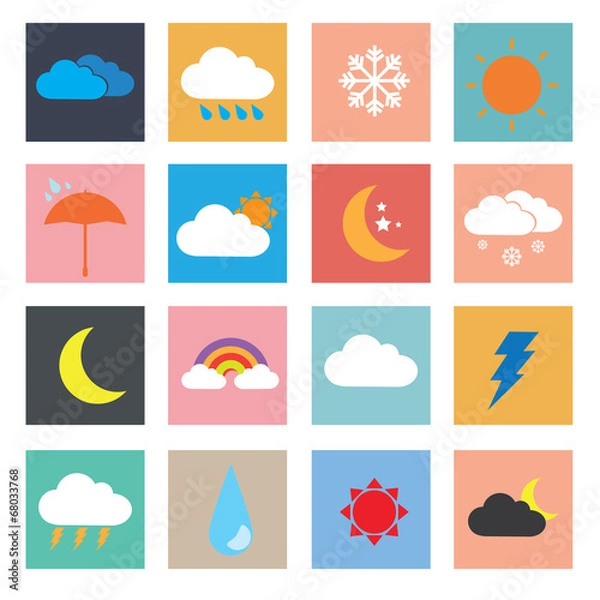 Obraz weather icon set vector illustration eps10