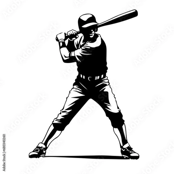 Obraz Energetic Baseball Player Vector Illustration