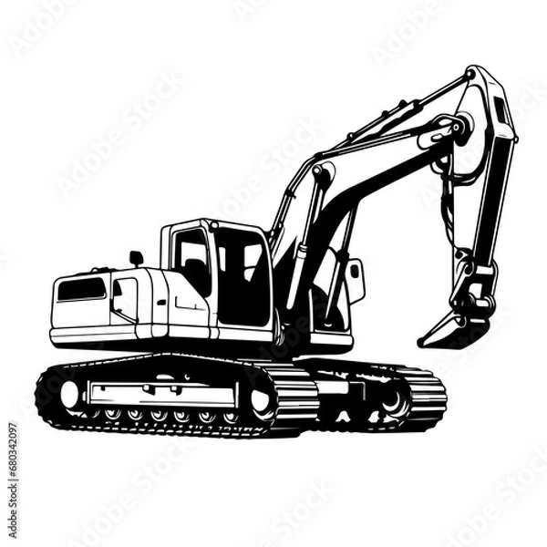 Fototapeta Powerful Excavator Vector Illustration