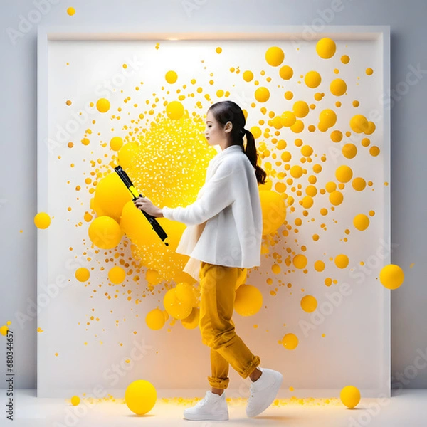 Obraz Girl with background