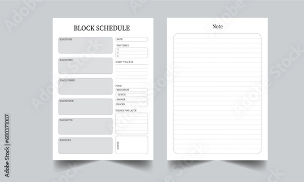Obraz Daily Block Schedule Editable Planner KDP Interior