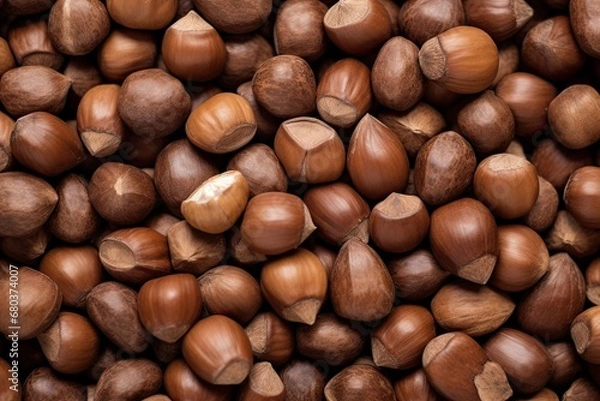 Fototapeta Hazelnut Brown Delight: Alluring Crunch of Nut Shell Texture