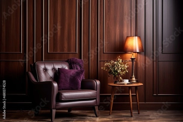 Fototapeta Mahogany Mosaic: Deep Textured Design with Rich Backdrop