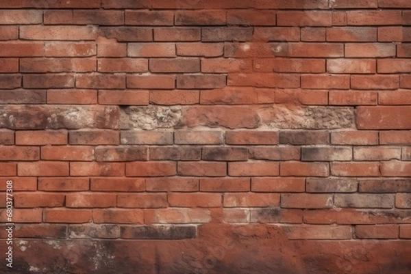 Obraz 2D red brick wall texture background