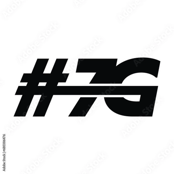 Fototapeta 7G brand name initial letter monogram.
