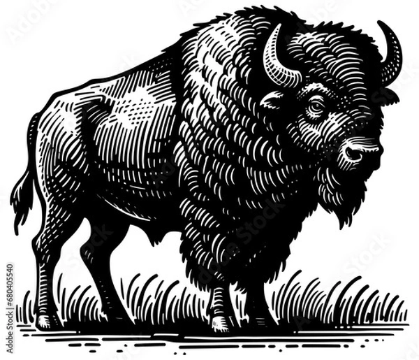 Obraz Bison Black and White