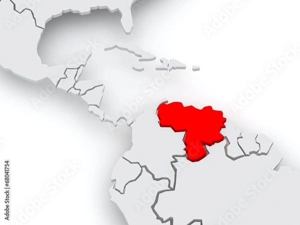 Fototapeta Map of worlds. Venezuela.