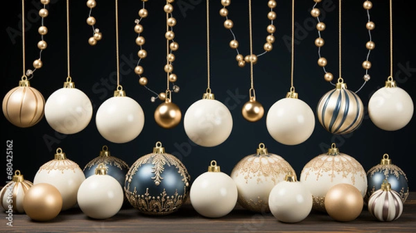 Obraz Paper_blank_Christmas_decorations_fir_tree_branches