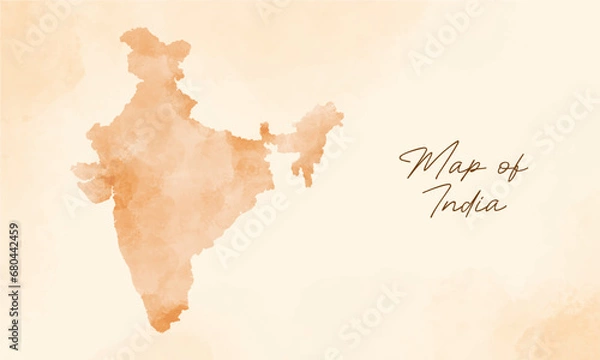 Fototapeta old vintage india map vector background
