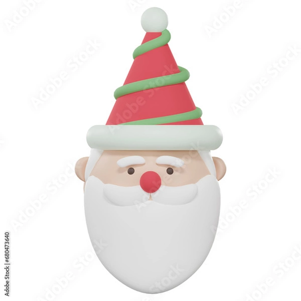Fototapeta Santa claus isolated on transparent background.