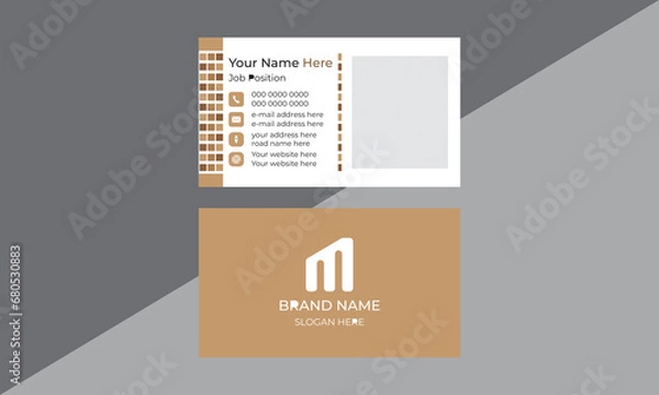 Fototapeta Vector template business card design set with geometric shapes.Card is ready for print.