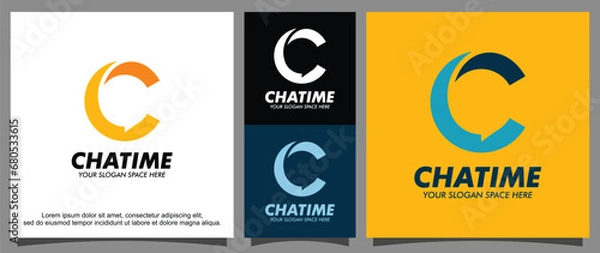 Obraz Letter C and chat logo template
