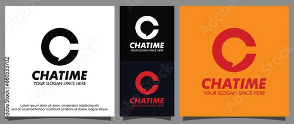 Obraz Letter C and chat logo template
