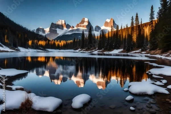 Obraz sunset in the mountains