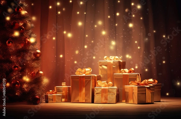 Obraz Christmas Tree with Gifts.