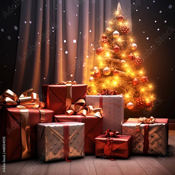 Obraz Christmas Tree with Gifts.