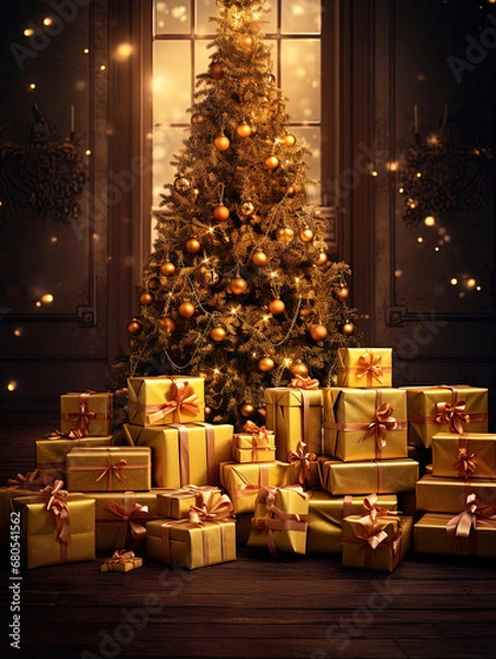 Obraz Christmas Tree with Gifts.