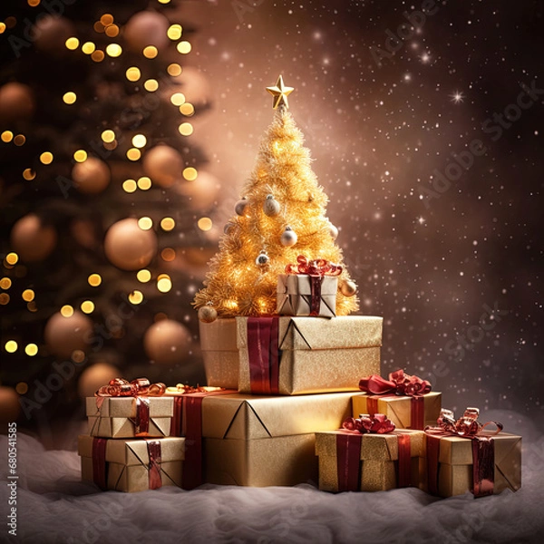 Obraz Christmas Tree with Gifts.