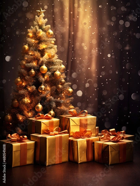 Obraz Christmas Tree with Gifts.