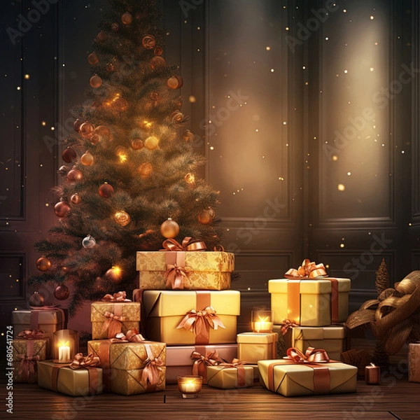 Obraz Christmas Tree with Gifts.