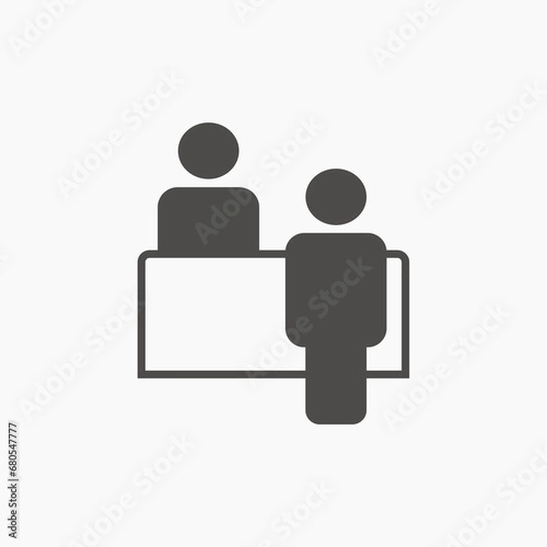 Fototapeta Event reception icon vector. Registration, service desk, customer service, cash register symbol