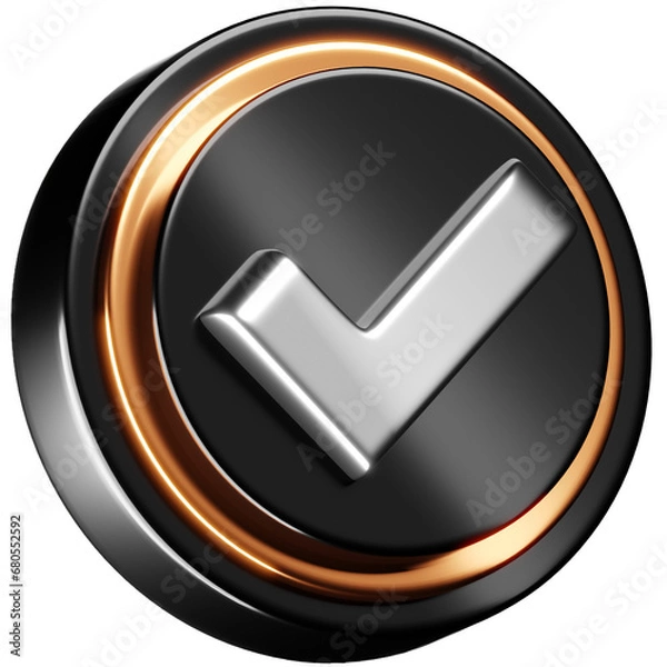 Fototapeta 3D Check Mark Approval Icon