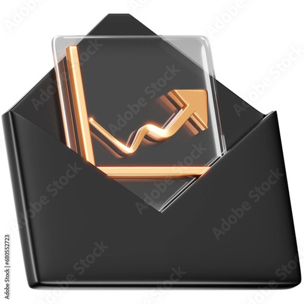 Fototapeta 3D Chart in Envelope Icon