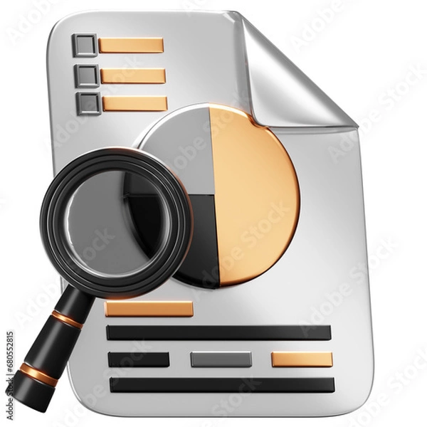 Fototapeta 3D Data Analysis Document Icon