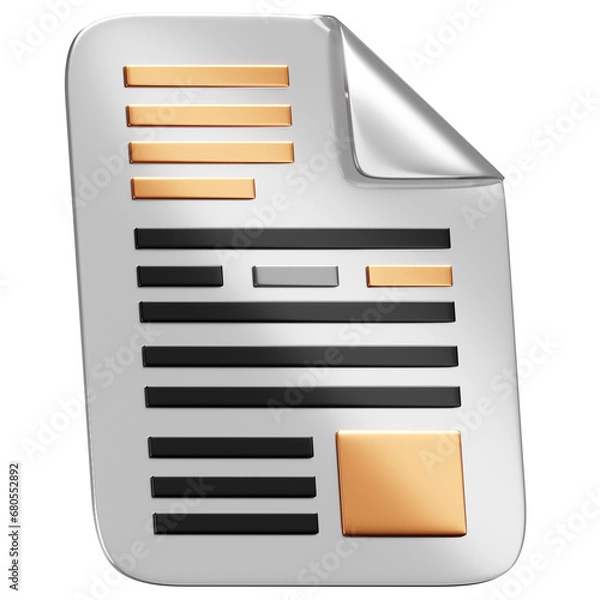 Fototapeta 3D Curled Document Icon