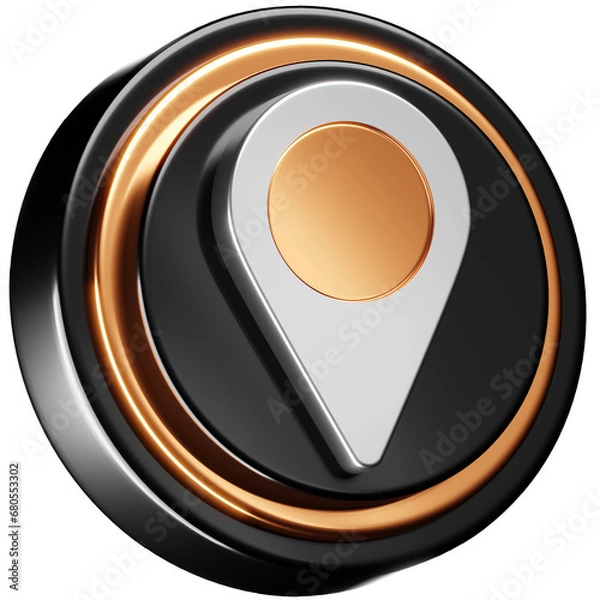 Fototapeta 3D Elegant Location Marker Icon