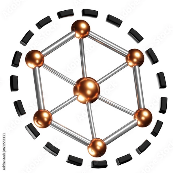 Fototapeta 3D Molecular Structure Icon