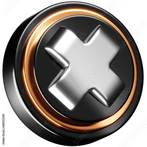 Fototapeta 3D Rejection Cross Mark Icon