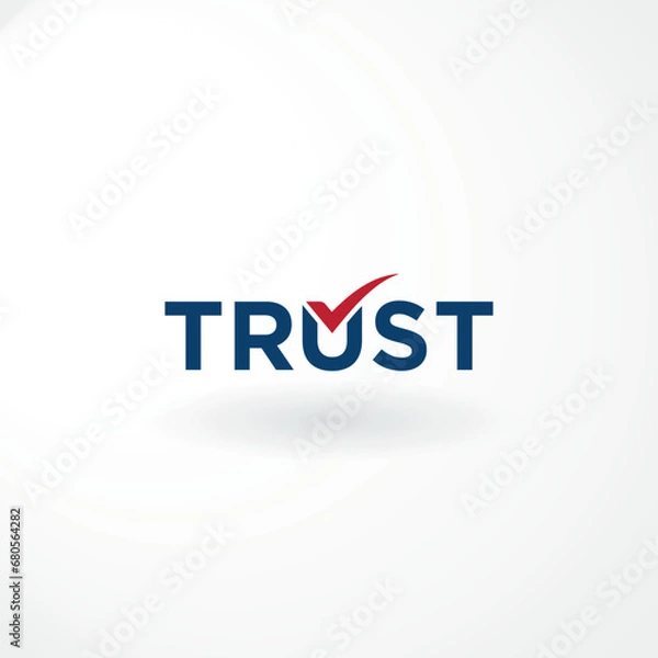 Fototapeta Vector Logo - Trust Wordmark Logo Design