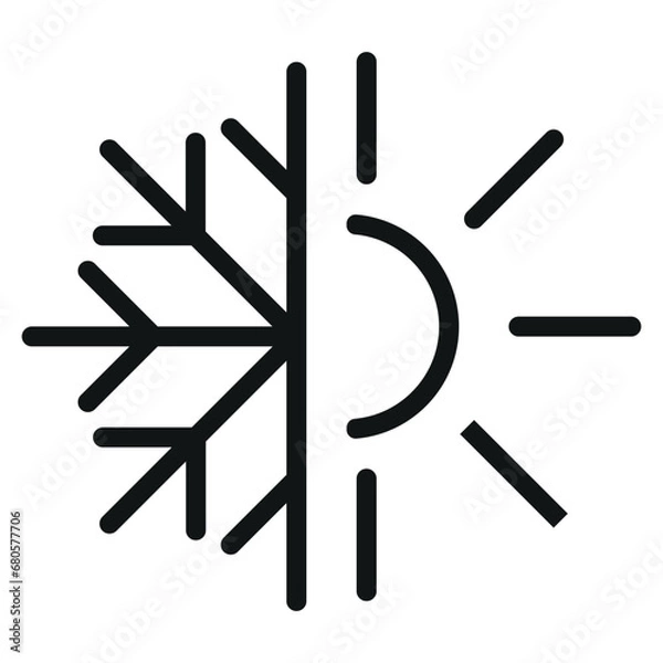 Obraz Temperature outline icon. Warm-hot icon.