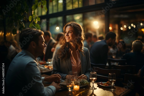 Fototapeta Afterwork business event for networking, generative AI