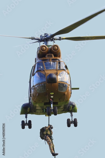 Obraz Hélicoptère Puma - hélitreuillage