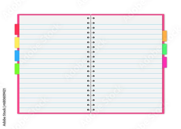 Obraz isolated lined journal notebook on transparent background
