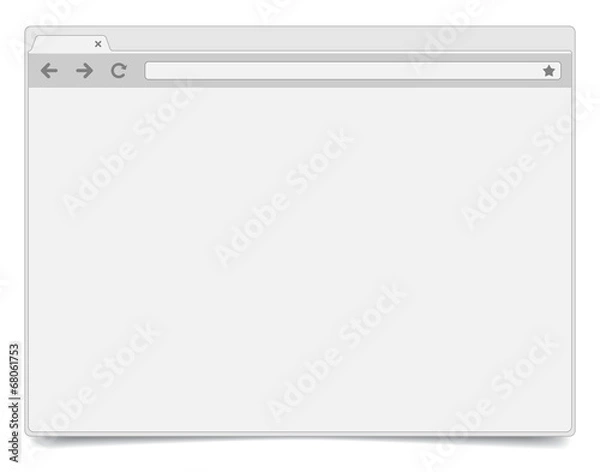 Obraz Simple opened browser window on white background with shadow.