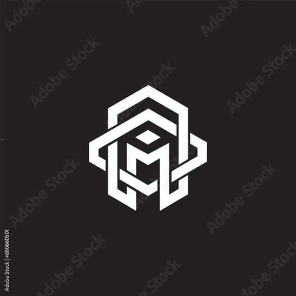 Fototapeta Modern monogram initial letter eg logo