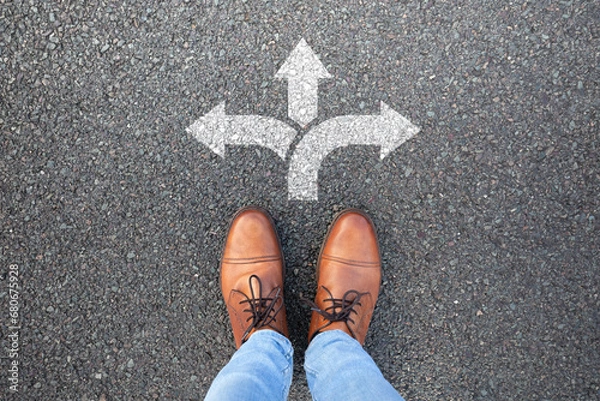 Obraz Life directions. Making a big decision. Choice.