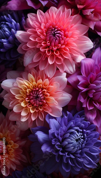 Fototapeta Aster neon generative ai