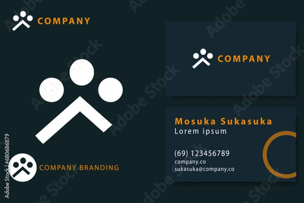 Fototapeta House Of Cat. minimalist Logo Design Vector Template for a high-end brand personality. logo for business. internet. online shop. label or packaging.