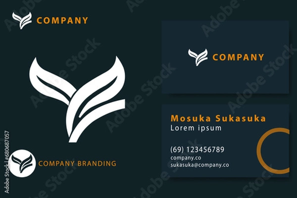 Fototapeta minimalist Logo Design Vector Template for a high-end brand personality. logo for business. internet. online shop. label or packaging.