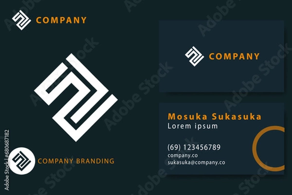 Fototapeta Abstract minimalist monogram Logo Design Vector Template for a high-end brand personality. Monogram for business. internet. online shop. label or packaging.