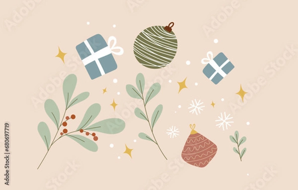 Obraz Christmas design elements vector set